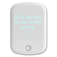 DistinctInk Magnetic Battery Pack, Wireless Portable Charger with USB-C Cable, Compatible with MagSafe iPhone 14 / 13 / 12 Series - Life is Too Short to Wear Boring Jewelry