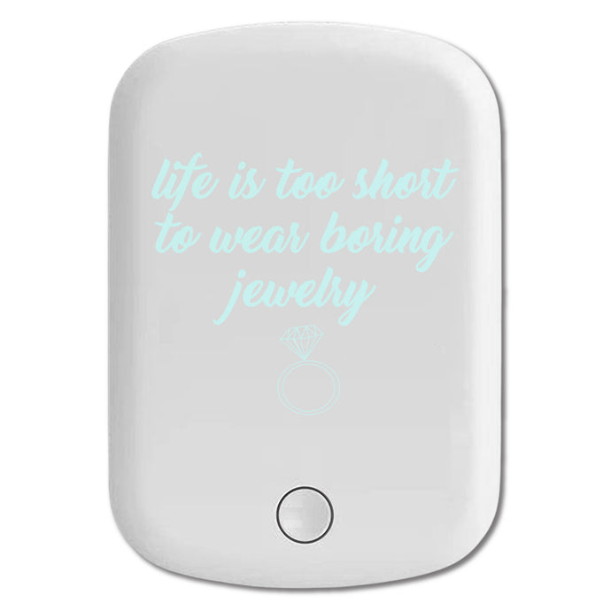 DistinctInk Magnetic Battery Pack, Wireless Portable Charger with USB-C Cable, Compatible with MagSafe iPhone 14 / 13 / 12 Series - Life is Too Short to Wear Boring Jewelry