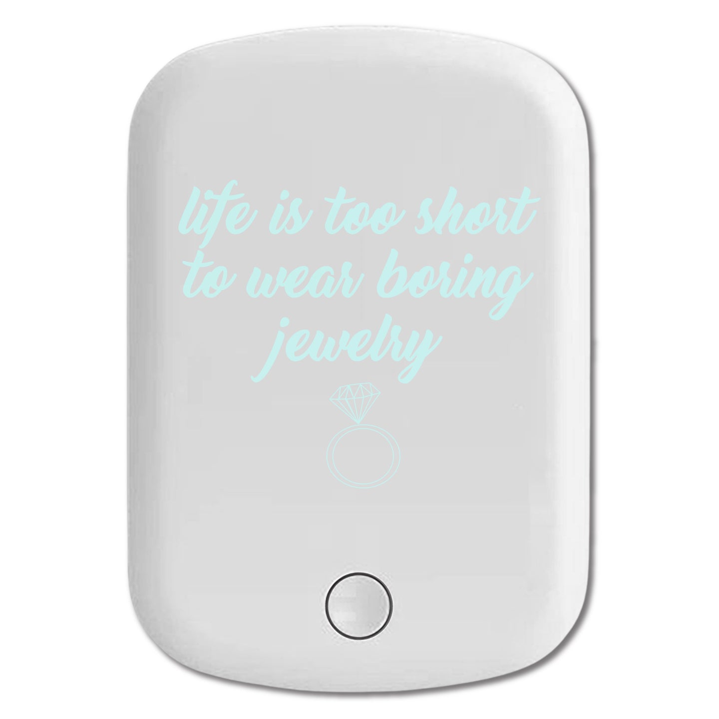 DistinctInk Magnetic Battery Pack, Wireless Portable Charger with USB-C Cable, Compatible with MagSafe iPhone 14 / 13 / 12 Series - Life is Too Short to Wear Boring Jewelry