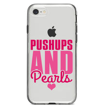 DistinctInk® Clear Shockproof Hybrid Case for Apple iPhone / Samsung Galaxy / Google Pixel - Pushups and Pearls