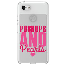 DistinctInk® Clear Shockproof Hybrid Case for Apple iPhone / Samsung Galaxy / Google Pixel - Pushups and Pearls