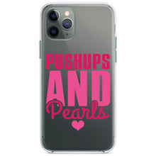 DistinctInk® Clear Shockproof Hybrid Case for Apple iPhone / Samsung Galaxy / Google Pixel - Pushups and Pearls
