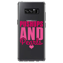 DistinctInk® Clear Shockproof Hybrid Case for Apple iPhone / Samsung Galaxy / Google Pixel - Pushups and Pearls