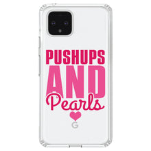 DistinctInk® Clear Shockproof Hybrid Case for Apple iPhone / Samsung Galaxy / Google Pixel - Pushups and Pearls