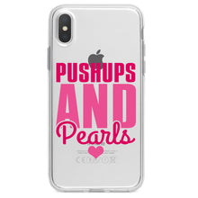 DistinctInk® Clear Shockproof Hybrid Case for Apple iPhone / Samsung Galaxy / Google Pixel - Pushups and Pearls