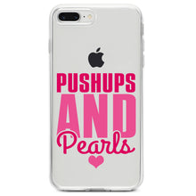 DistinctInk® Clear Shockproof Hybrid Case for Apple iPhone / Samsung Galaxy / Google Pixel - Pushups and Pearls