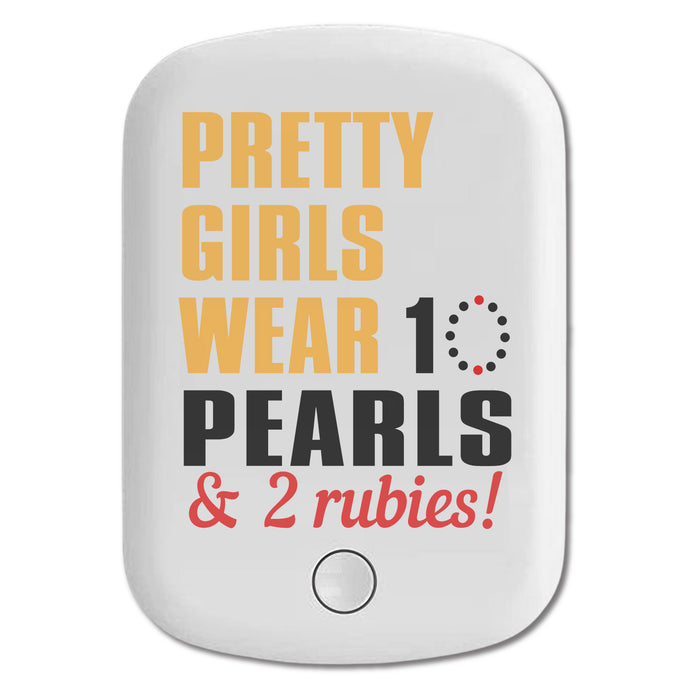 DistinctInk Magnetic Battery Pack, Wireless Portable Charger with USB-C Cable, Compatible with MagSafe iPhone 14 / 13 / 12 Series - Pretty Girls Wear 10 Pearls 2 Rubies