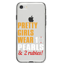 DistinctInk® Clear Shockproof Hybrid Case for Apple iPhone / Samsung Galaxy / Google Pixel - Pretty Girls Wear 10 Pearls 2 Rubies