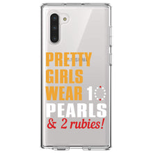 DistinctInk® Clear Shockproof Hybrid Case for Apple iPhone / Samsung Galaxy / Google Pixel - Pretty Girls Wear 10 Pearls 2 Rubies