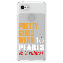 DistinctInk® Clear Shockproof Hybrid Case for Apple iPhone / Samsung Galaxy / Google Pixel - Pretty Girls Wear 10 Pearls 2 Rubies