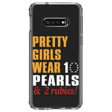 DistinctInk® Clear Shockproof Hybrid Case for Apple iPhone / Samsung Galaxy / Google Pixel - Pretty Girls Wear 10 Pearls 2 Rubies