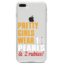 DistinctInk® Clear Shockproof Hybrid Case for Apple iPhone / Samsung Galaxy / Google Pixel - Pretty Girls Wear 10 Pearls 2 Rubies