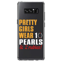 DistinctInk® Clear Shockproof Hybrid Case for Apple iPhone / Samsung Galaxy / Google Pixel - Pretty Girls Wear 10 Pearls 2 Rubies