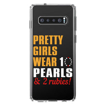 DistinctInk® Clear Shockproof Hybrid Case for Apple iPhone / Samsung Galaxy / Google Pixel - Pretty Girls Wear 10 Pearls 2 Rubies