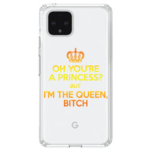 DistinctInk® Clear Shockproof Hybrid Case for Apple iPhone / Samsung Galaxy / Google Pixel - Oh You're a Princess?  I'm the Queen, Bitch