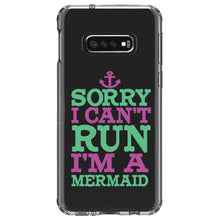DistinctInk® Clear Shockproof Hybrid Case for Apple iPhone / Samsung Galaxy / Google Pixel - Sorry I Can't Run I'm a Mermaid
