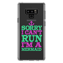DistinctInk® Clear Shockproof Hybrid Case for Apple iPhone / Samsung Galaxy / Google Pixel - Sorry I Can't Run I'm a Mermaid
