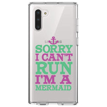 DistinctInk® Clear Shockproof Hybrid Case for Apple iPhone / Samsung Galaxy / Google Pixel - Sorry I Can't Run I'm a Mermaid