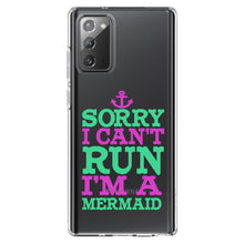 DistinctInk® Clear Shockproof Hybrid Case for Apple iPhone / Samsung Galaxy / Google Pixel - Sorry I Can't Run I'm a Mermaid