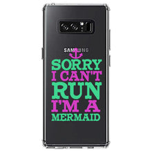 DistinctInk® Clear Shockproof Hybrid Case for Apple iPhone / Samsung Galaxy / Google Pixel - Sorry I Can't Run I'm a Mermaid