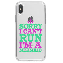 DistinctInk® Clear Shockproof Hybrid Case for Apple iPhone / Samsung Galaxy / Google Pixel - Sorry I Can't Run I'm a Mermaid