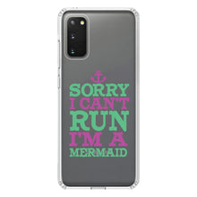 DistinctInk® Clear Shockproof Hybrid Case for Apple iPhone / Samsung Galaxy / Google Pixel - Sorry I Can't Run I'm a Mermaid