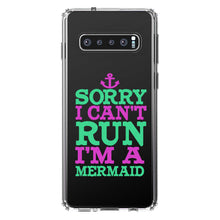 DistinctInk® Clear Shockproof Hybrid Case for Apple iPhone / Samsung Galaxy / Google Pixel - Sorry I Can't Run I'm a Mermaid