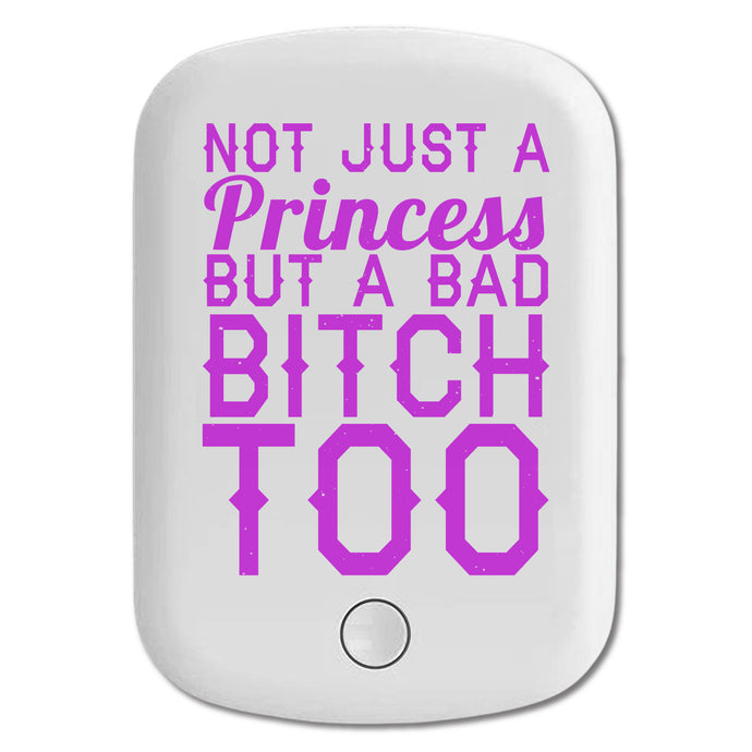 DistinctInk Magnetic Battery Pack, Wireless Portable Charger with USB-C Cable, Compatible with MagSafe iPhone 14 / 13 / 12 Series - Not Just a Princess But a Bad Bitch Too