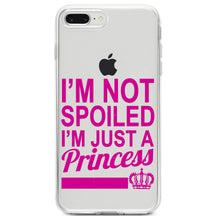 DistinctInk® Clear Shockproof Hybrid Case for Apple iPhone / Samsung Galaxy / Google Pixel - I'm Not Spoiled I'm Just a Princess