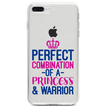 DistinctInk® Clear Shockproof Hybrid Case for Apple iPhone / Samsung Galaxy / Google Pixel - Perfect Combination of Princess & Warrior
