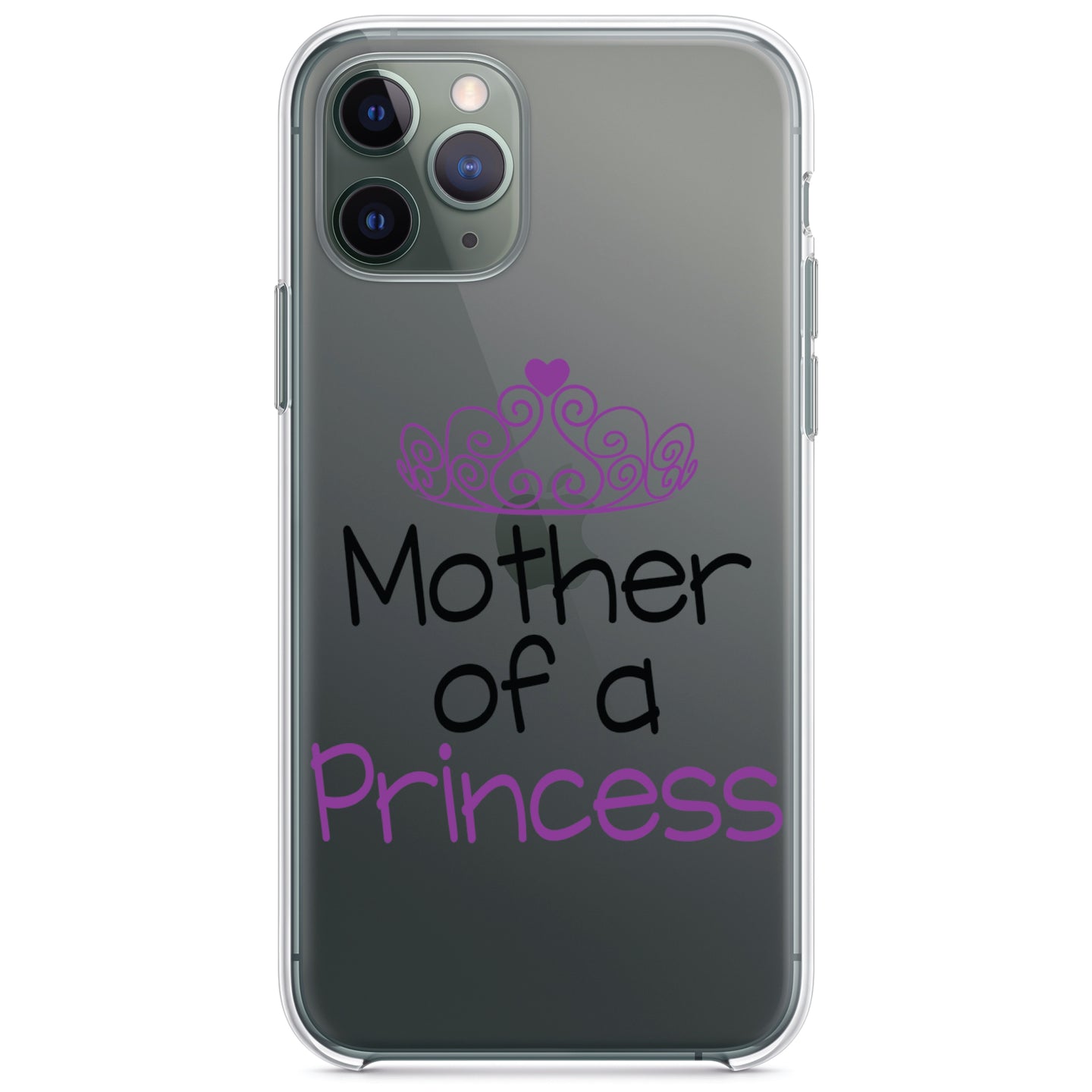 DistinctInk® Clear Shockproof Hybrid Case for Apple iPhone / Samsung Galaxy / Google Pixel - Mother of a Princess