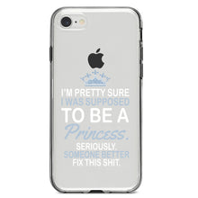 DistinctInk® Clear Shockproof Hybrid Case for Apple iPhone / Samsung Galaxy / Google Pixel - I Was Supposed to Be a Princess Fix This