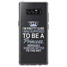DistinctInk® Clear Shockproof Hybrid Case for Apple iPhone / Samsung Galaxy / Google Pixel - I Was Supposed to Be a Princess Fix This