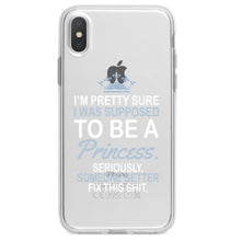 DistinctInk® Clear Shockproof Hybrid Case for Apple iPhone / Samsung Galaxy / Google Pixel - I Was Supposed to Be a Princess Fix This