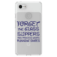 DistinctInk® Clear Shockproof Hybrid Case for Apple iPhone / Samsung Galaxy / Google Pixel - Forget Glass Slippers Princess Wears Running Shoes