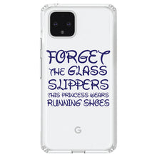 DistinctInk® Clear Shockproof Hybrid Case for Apple iPhone / Samsung Galaxy / Google Pixel - Forget Glass Slippers Princess Wears Running Shoes