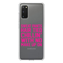 DistinctInk® Clear Shockproof Hybrid Case for Apple iPhone / Samsung Galaxy / Google Pixel - Sweat Pants Hair Tied Chillin' With No Make Up On