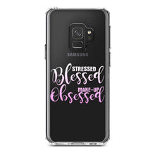 DistinctInk® Clear Shockproof Hybrid Case for Apple iPhone / Samsung Galaxy / Google Pixel - Stressed Blessed Make Up Obsessed