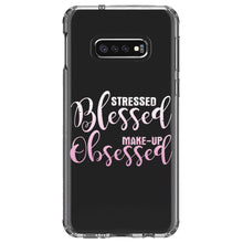 DistinctInk® Clear Shockproof Hybrid Case for Apple iPhone / Samsung Galaxy / Google Pixel - Stressed Blessed Make Up Obsessed