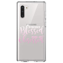 DistinctInk® Clear Shockproof Hybrid Case for Apple iPhone / Samsung Galaxy / Google Pixel - Stressed Blessed Make Up Obsessed