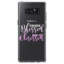 DistinctInk® Clear Shockproof Hybrid Case for Apple iPhone / Samsung Galaxy / Google Pixel - Stressed Blessed Make Up Obsessed
