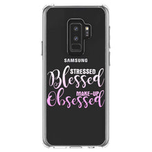DistinctInk® Clear Shockproof Hybrid Case for Apple iPhone / Samsung Galaxy / Google Pixel - Stressed Blessed Make Up Obsessed