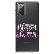 DistinctInk® Clear Shockproof Hybrid Case for Apple iPhone / Samsung Galaxy / Google Pixel - Stressed Blessed Make Up Obsessed