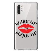 DistinctInk® Clear Shockproof Hybrid Case for Apple iPhone / Samsung Galaxy / Google Pixel - Wake Up and Make Up
