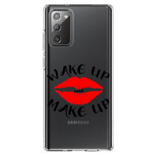 DistinctInk® Clear Shockproof Hybrid Case for Apple iPhone / Samsung Galaxy / Google Pixel - Wake Up and Make Up