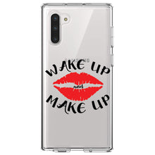 DistinctInk® Clear Shockproof Hybrid Case for Apple iPhone / Samsung Galaxy / Google Pixel - Wake Up and Make Up