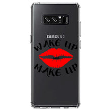 DistinctInk® Clear Shockproof Hybrid Case for Apple iPhone / Samsung Galaxy / Google Pixel - Wake Up and Make Up