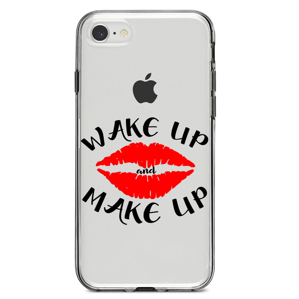 Wake Up and Make Up Clear Shockproof iPhone Case, view 5