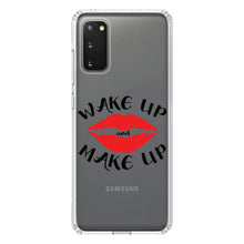 DistinctInk® Clear Shockproof Hybrid Case for Apple iPhone / Samsung Galaxy / Google Pixel - Wake Up and Make Up
