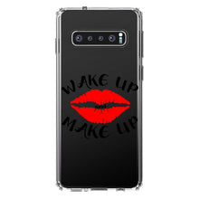 DistinctInk® Clear Shockproof Hybrid Case for Apple iPhone / Samsung Galaxy / Google Pixel - Wake Up and Make Up